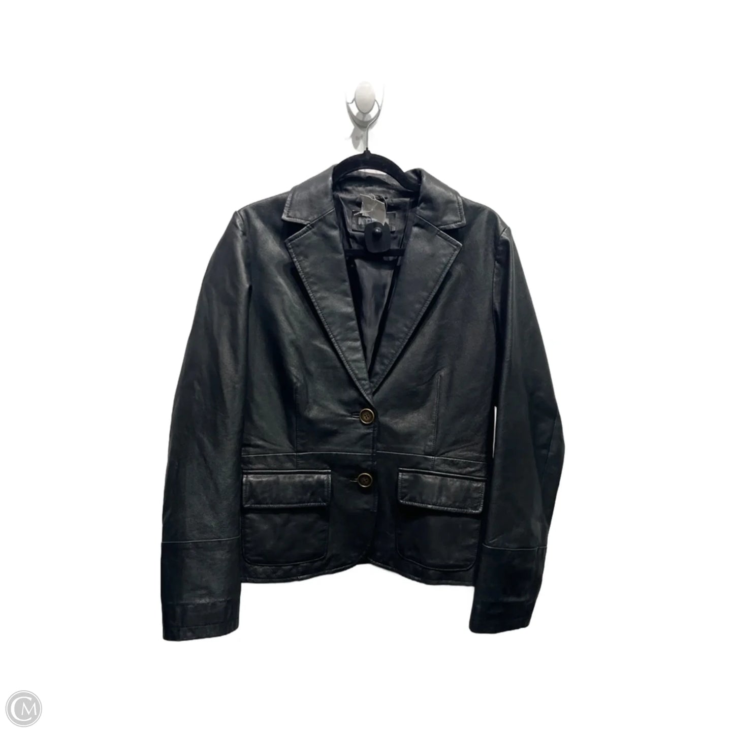 Jacket Leather By montego In Black, Size: M