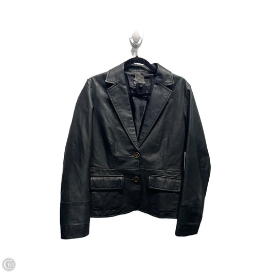Jacket Leather By montego In Black, Size: M