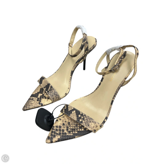Sandals Heels Stiletto By Good American In Snakeskin Print, Size: 9