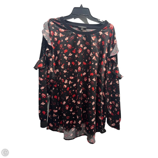 Top Long Sleeve By Lane Bryant In Black & Red, Size: 26