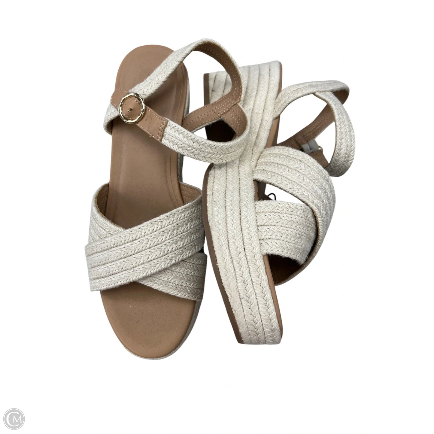 Sandals Heels Wedge By Old Navy In Cream, Size: 11