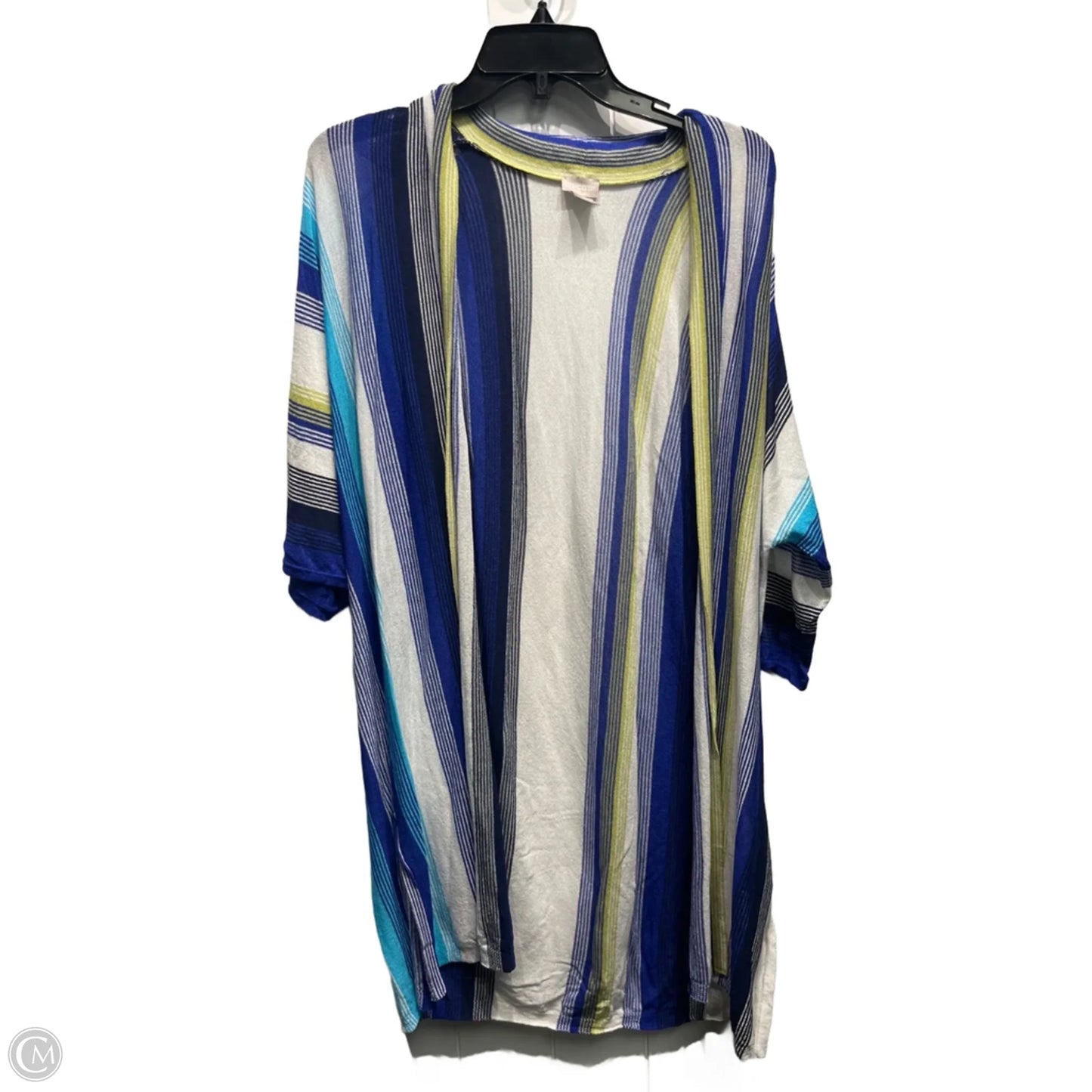 Sweater Cardigan By Chicos In Blue & Green, Size: L