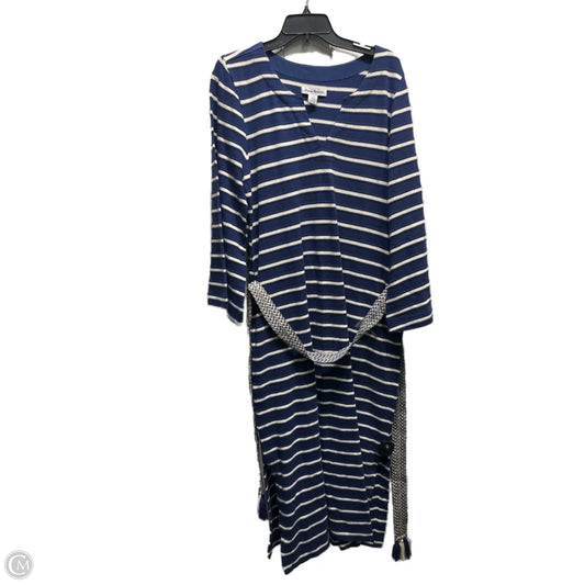 Dress Casual Maxi By Tommy Bahama In Blue & White, Size: L