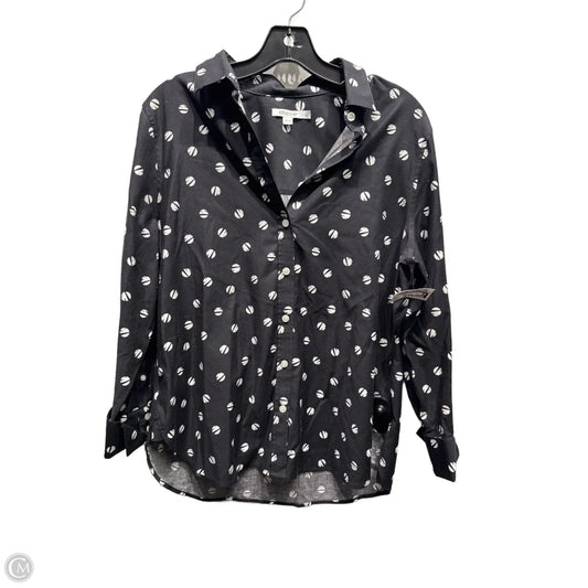 Top Long Sleeve By Chicos In Black & White, Size: M