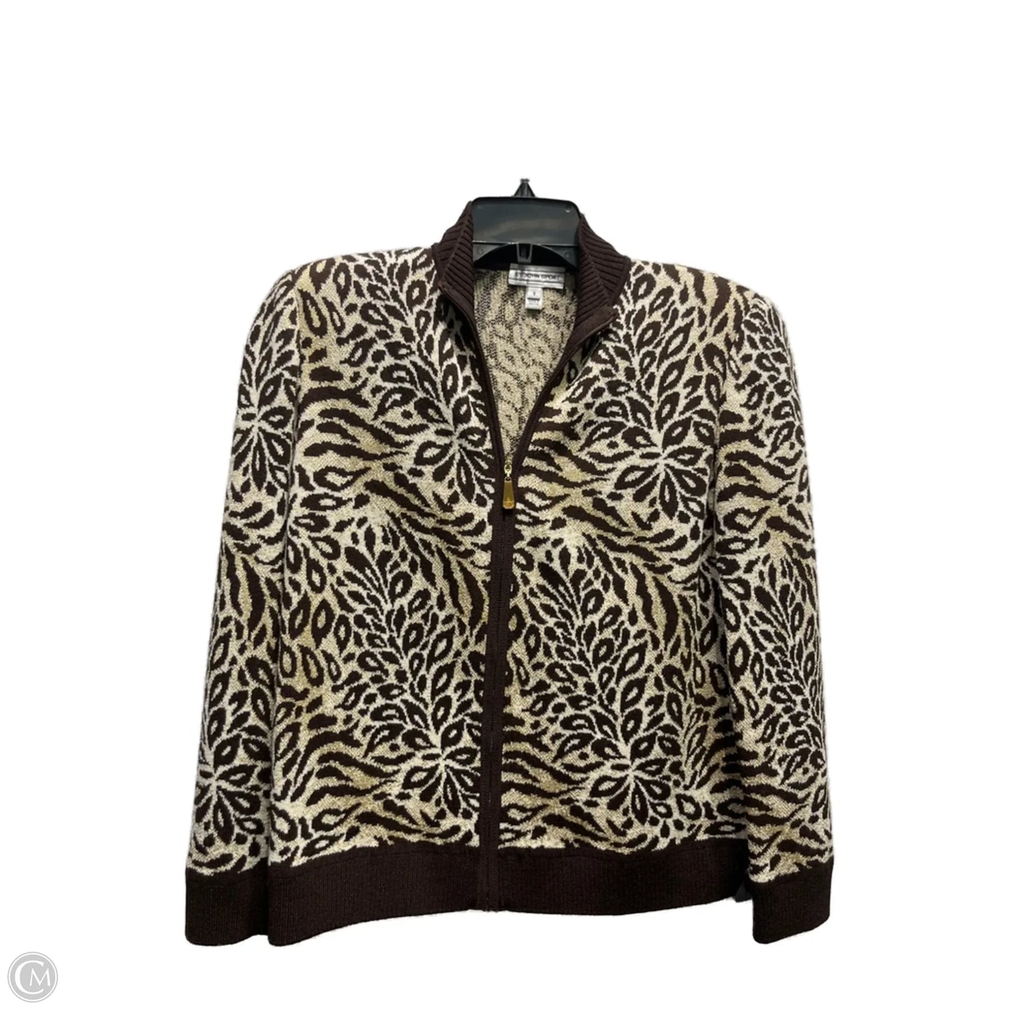 Jacket Designer By St John Collection In Brown & Gold, Size: S