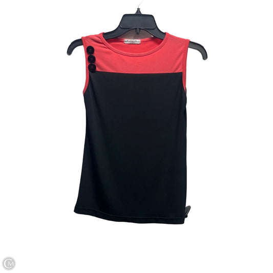 Top Sleeveless By MADE IN ITALY In Black & Gold, Size: S