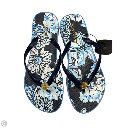 Sandals Flip Flops By Lilly Pulitzer In Blue & White, Size: 8