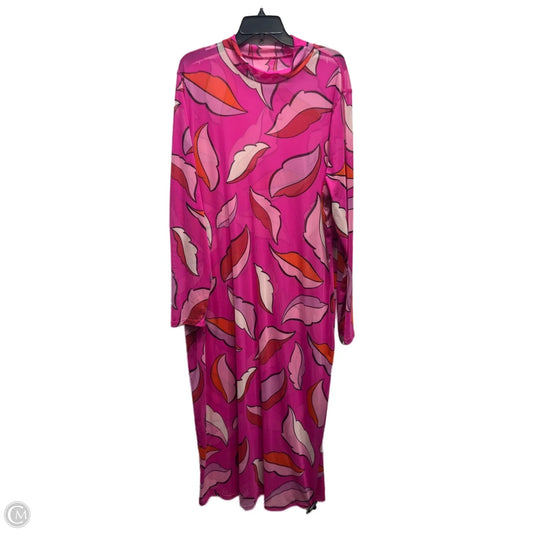Dress Casual Midi By Clothes Mentor In Black & Pink, Size: Xxl