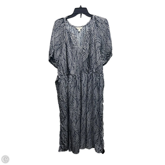 Dress Casual Short By Terra & Sky In Blue & White, Size: 1x