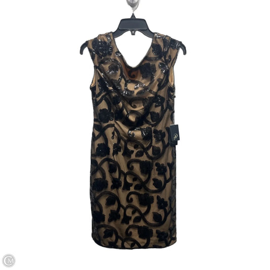 Dress Party Short By Adrianna Papell In Black & Tan, Size: 4
