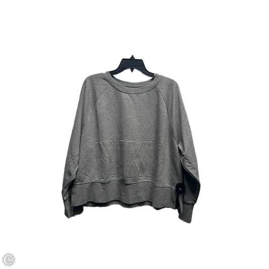 Athletic Top Long Sleeve Crewneck By Nike Apparel In Grey, Size: 1x