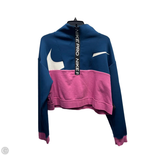 Athletic Jacket By Nike Apparel In Blue & Pink, Size: M