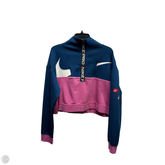 Athletic Jacket By Nike Apparel In Blue & Pink, Size: M
