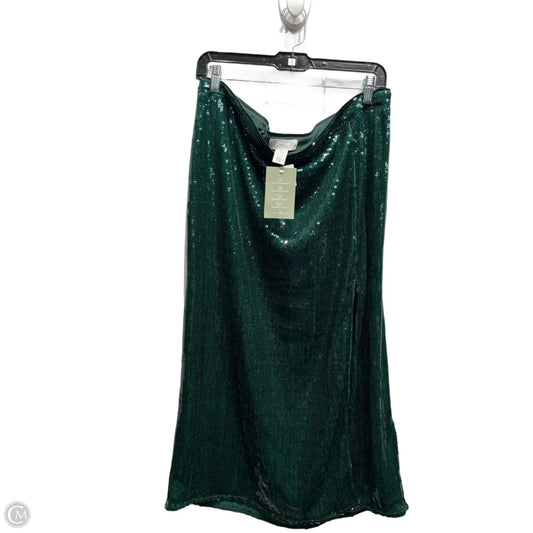 Skirt Maxi By H&m In Green, Size: 18