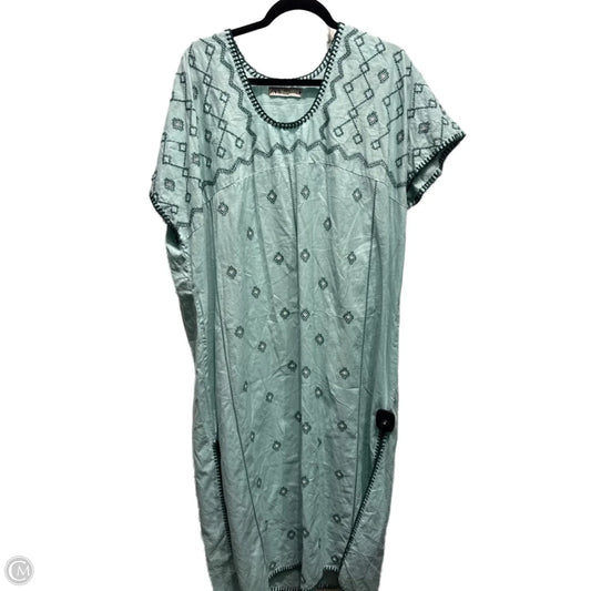 Dress Casual Midi By Zara In Blue & Green, Size: Xl