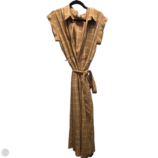 Dress Work By Calvin Klein In Tan & White, Size: 12
