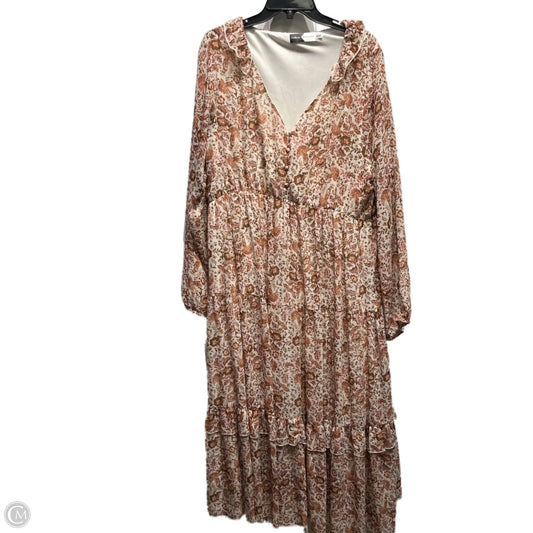 Dress Casual Maxi By PIPER & SCOOT In Cream & Pink, Size: 3x