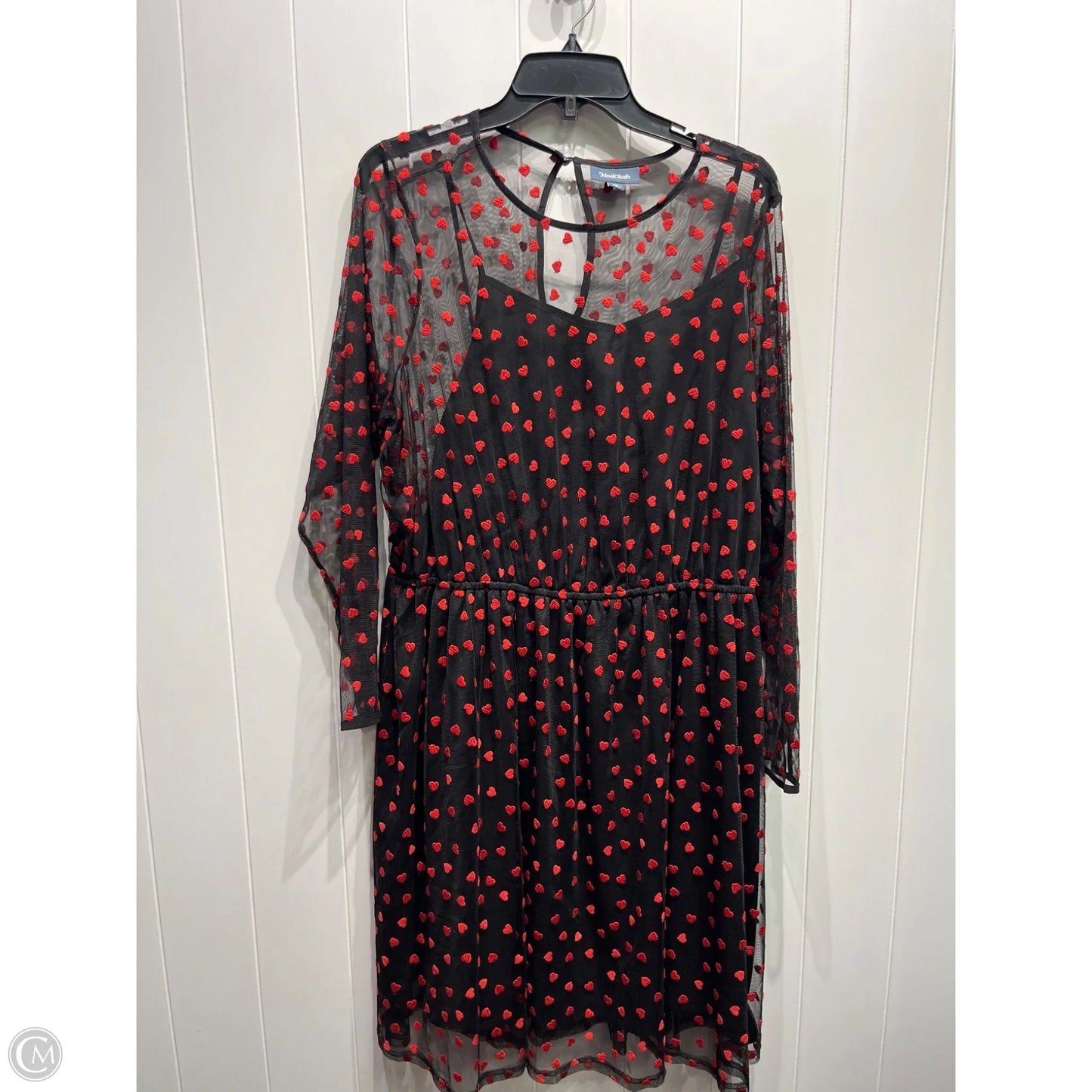 Dress Set 2pc By Modcloth In Black & Red, Size: 1x
