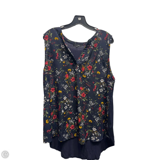Top Sleeveless By Papermoon In Blue & Red, Size: 1x