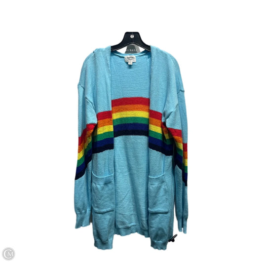 Sweater Cardigan By MAGNOLIA PLACE In Blue & Red, Size: 2x