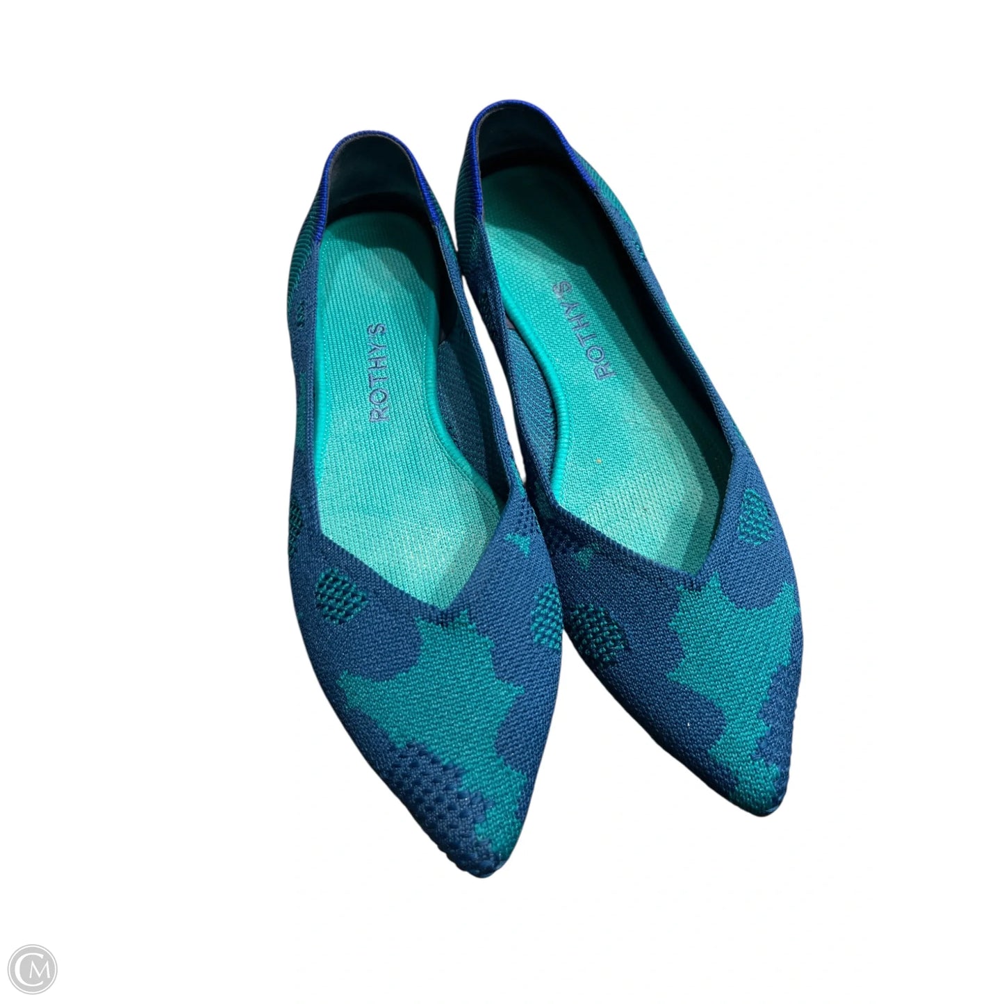 Shoes Flats By Rothys In Blue & Green, Size: 8