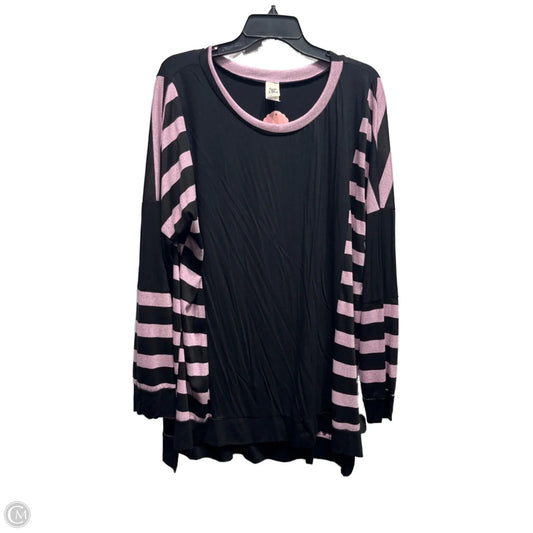 Top Long Sleeve By Sew In Love In Black & Purple, Size: 3x