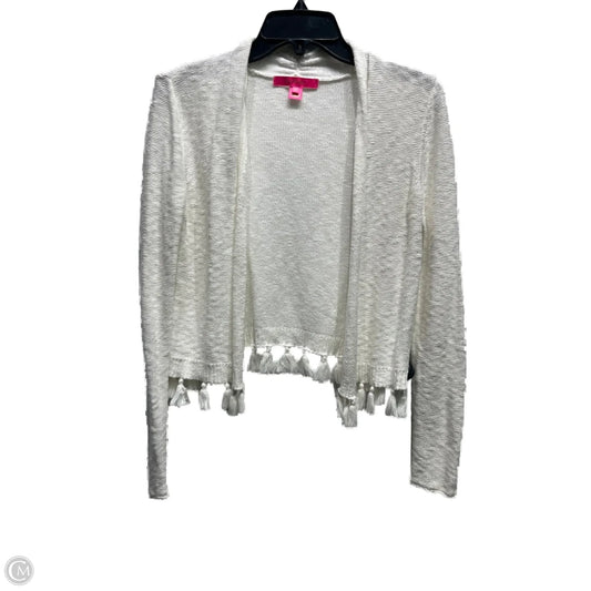 Sweater Cardigan Designer By Lilly Pulitzer In White, Size: Xxs