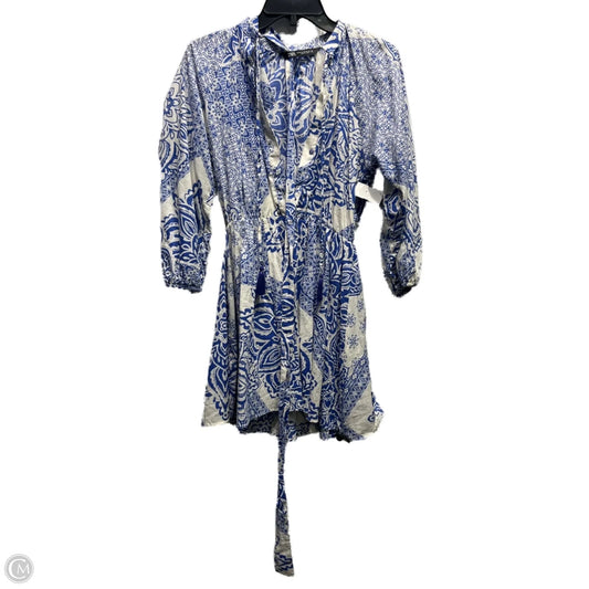 Dress Casual Short By Zara In Blue & White, Size: Xs