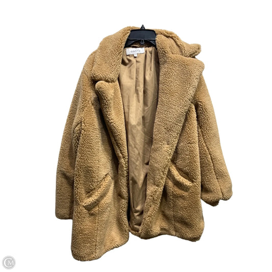 Coat Faux Fur & Sherpa By Sebby In Tan, Size: Xl