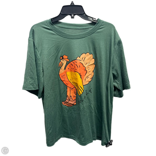 Top Short Sleeve Basic By Amazon Essentials In Green & Orange, Size: Xl