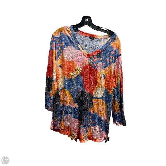 Top Long Sleeve By SHANA In Blue & Orange, Size: Xl