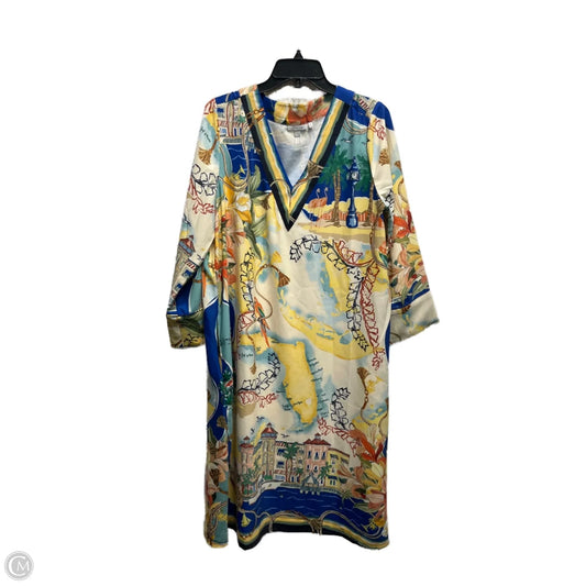 Dress Work By Chicos In Blue & Yellow, Size: L
