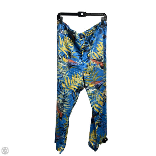 Pants Linen By Maeve In Blue & Yellow, Size: 14
