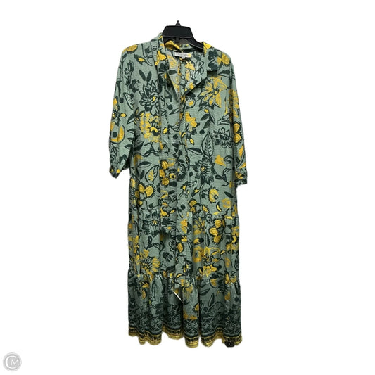 Dress Casual Maxi By Figuero & Flower In Green & Yellow, Size: Xl