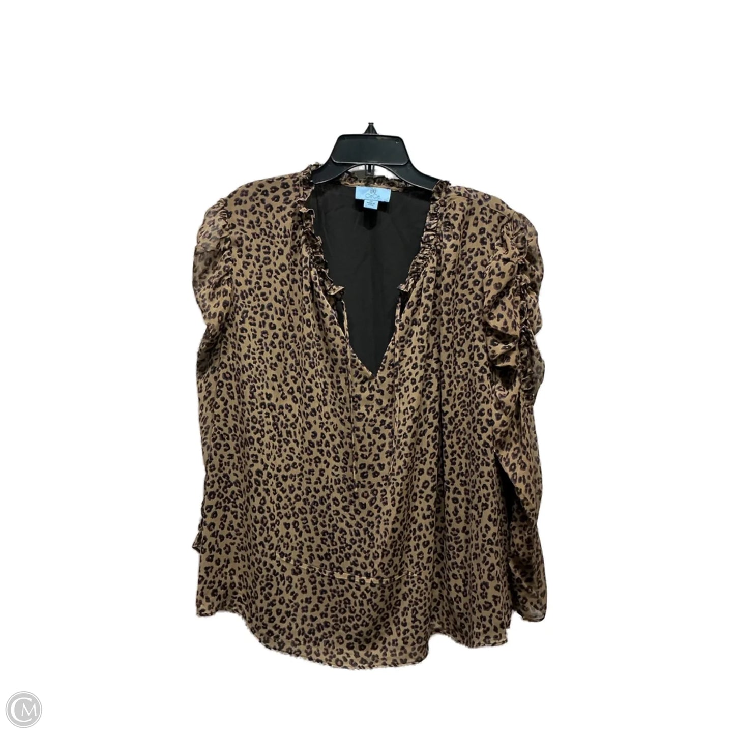 Top Long Sleeve By Cece In Animal Print, Size: 2x