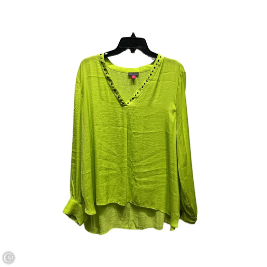 Blouse Long Sleeve By Vince Camuto In Green, Size: Xxl