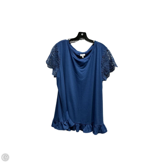Top Short Sleeve By LANDA CURVE In Blue, Size: 2x