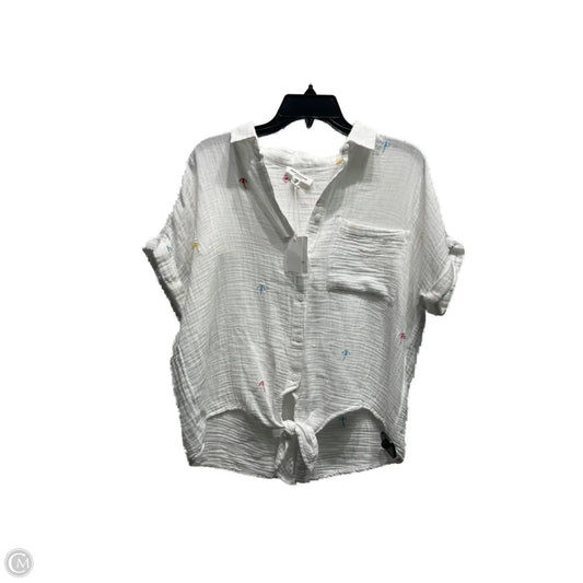 Top Short Sleeve By Beachlunchlounge In Pink & White, Size: M