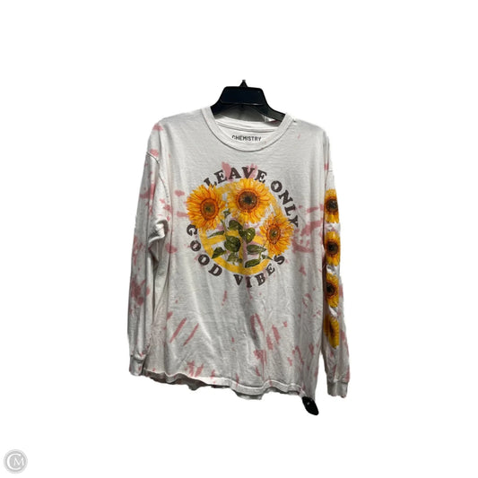 Top Long Sleeve Basic By CHEMISTRY In Pink & White, Size: Xl