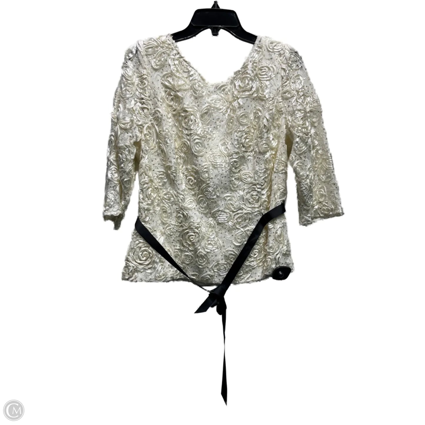 Blouse Long Sleeve By Alex Evenings In Gold, Size: Xl