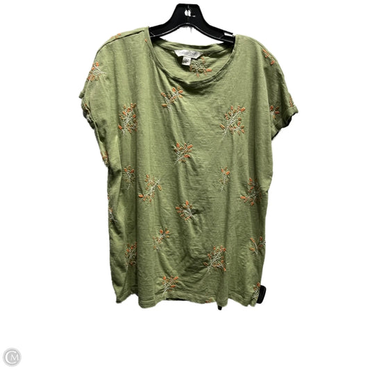 Top Short Sleeve By Coldwater Creek In Green & Orange, Size: Xl