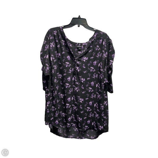 Top Short Sleeve By Torrid In Black & Purple, Size: 4x