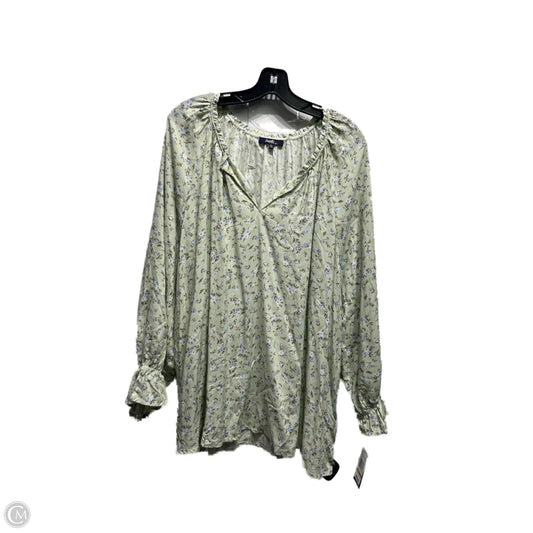 Top Short Sleeve By Angels In Blue & Green, Size: 3x