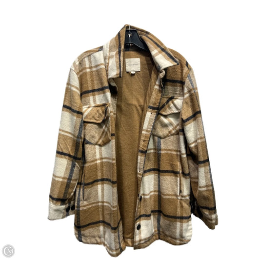 Jacket Shirt By Thread And Supply In Tan, Size: S