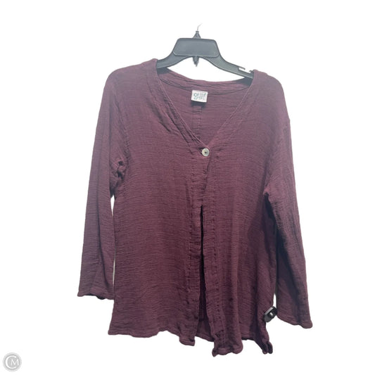 Top Long Sleeve By Oh My Gauze In Maroon, Size: L