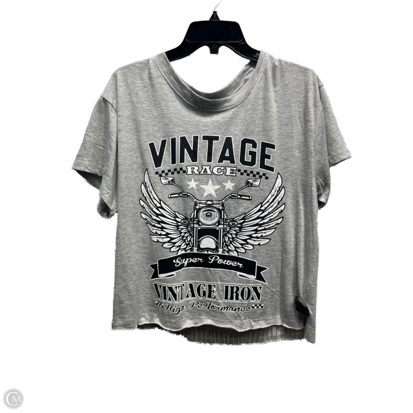 Top Short Sleeve By Clothes Mentor In Black & Grey, Size: 2x