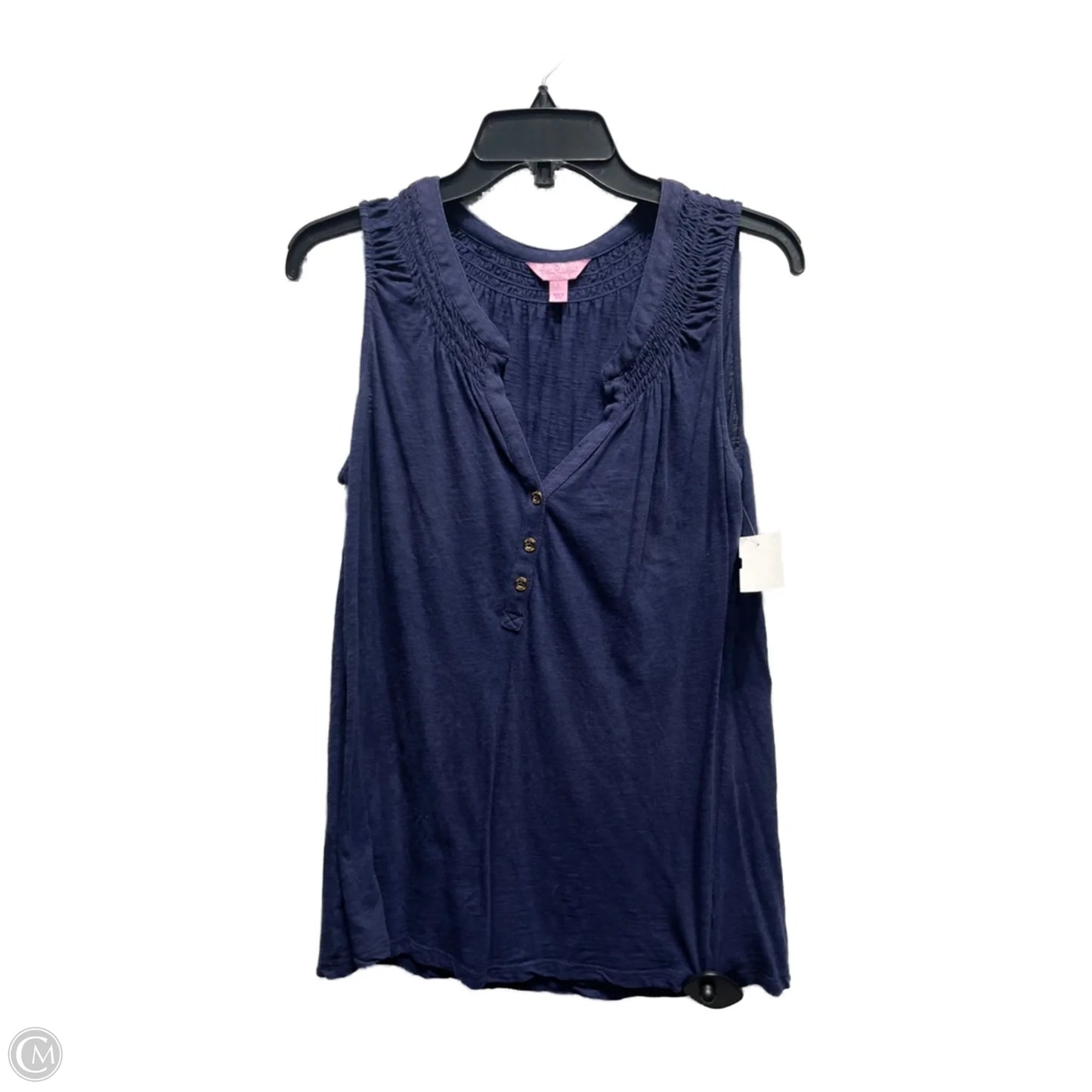 Top Sleeveless Designer By Lilly Pulitzer In Navy, Size: L