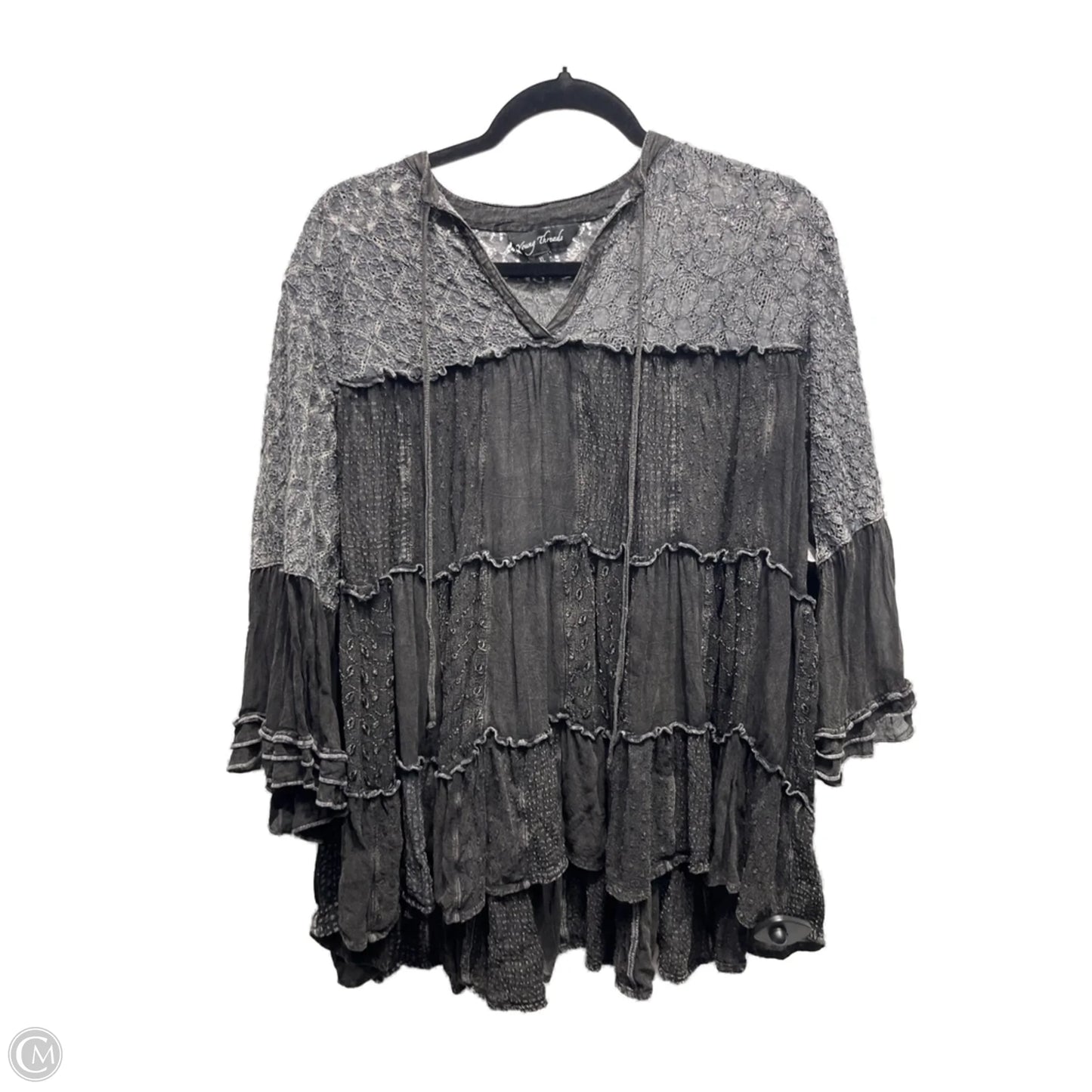 Top Long Sleeve By young threads In Black, Size: Xl