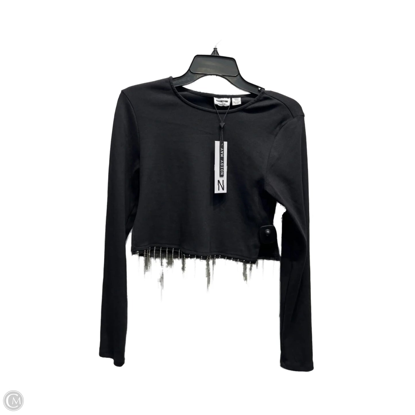 Top Long Sleeve By Cmc In Black & Silver, Size: L