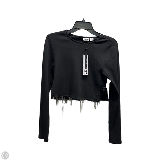 Top Long Sleeve By Cmc In Black & Silver, Size: L